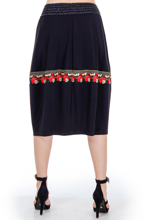 Fusta jerse cu dantela  Liza Panait Liza Panait Online Boutique